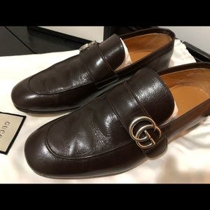 Gucci Cocoa Marmont Leather Loafers Size 6